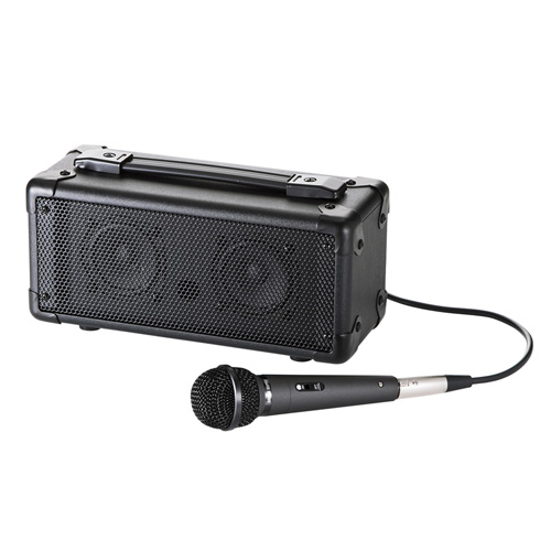 拡声器(マイク付き・20w・マイク入力2系統・会議・イベント・AC電源・電池・Bluetooth・音楽再生・録音・持ち運び)サンワサプライ MM-SPAMPBT
