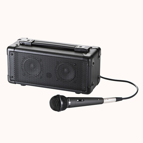 拡声器(マイク付き・20w・マイク入力2系統・会議・イベント・AC電源・電池・持ち運び)サンワサプライ MM-SPAMP