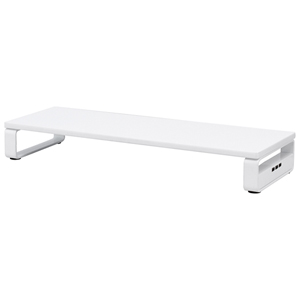 モニター台(机上台・卓上・USBポート付き・ホワイト・幅60cm・奥行20cm・キーボード収納・スリム) サンワサプライ