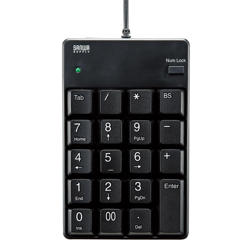 USBテンキー(USB2.0ハブ付き・ブラック) NT-17UH2BKN サンワサプライ