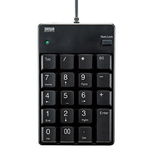 USBテンキー(USB2.0ハブ付き・ブラック) NT-17UH2BKN サンワサプライ