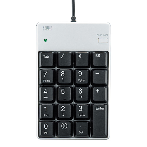USBテンキー(シルバー・USB2.0ハブ付き・簡易包装) NT-17UH2PKN サンワサプライ
