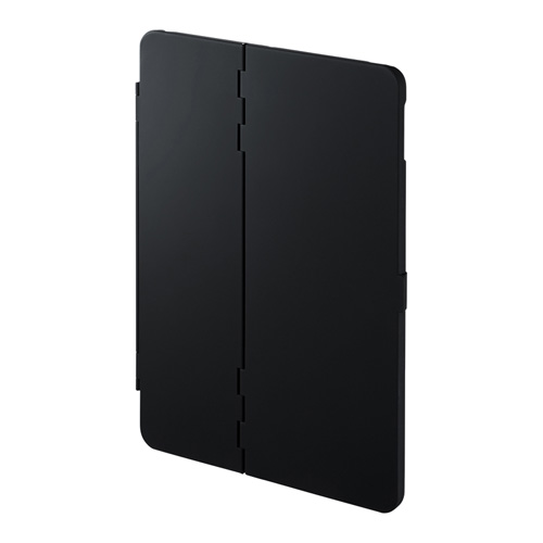 9.7インチiPadハードケース(スタンドタイプ・横置き・オンオフ連動・ブラック)