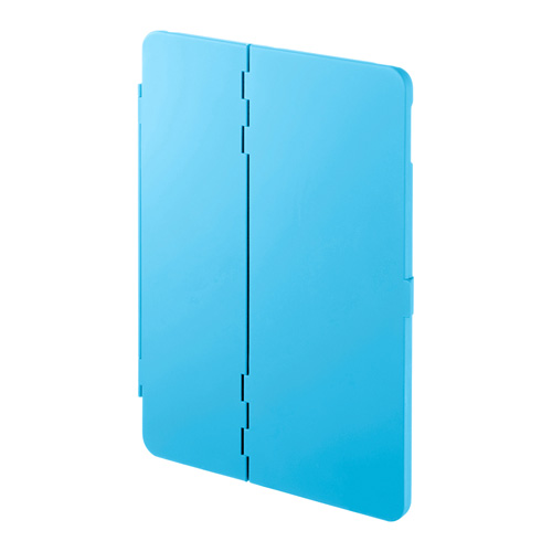 9.7インチiPadハードケース(スタンドタイプ・横置き・オンオフ連動・ブルー)