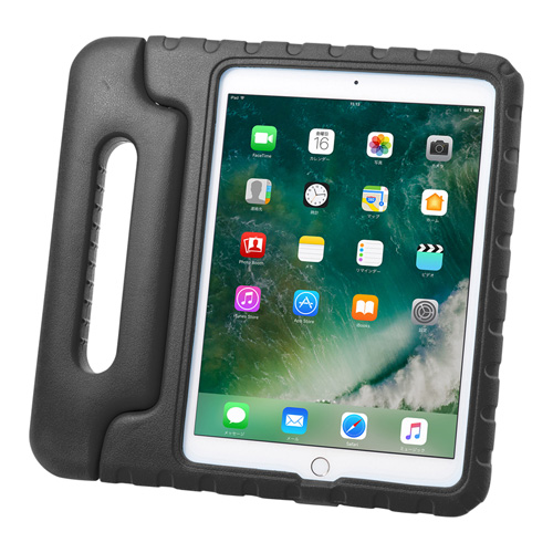 9.7インチiPad衝撃吸収ケース(ハンドル付き・スタンドタイプ・ブラック)