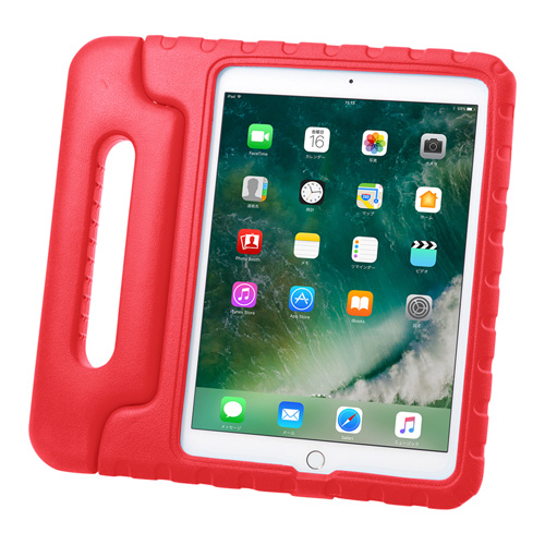 9.7インチiPad衝撃吸収ケース(ハンドル付き・スタンドタイプ・レッド)