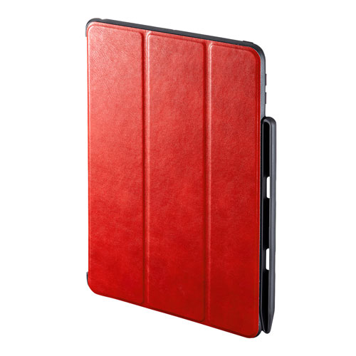 iPad9.7インチケース(Apple Pencil収納ポケット付き・ソフトレザー・レッド)