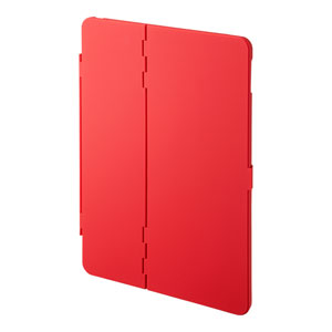 iPad ケース(第7世代・10.2インチ用・ハードケース・耐衝撃・耐熱・スタンドタイプ・レッド)