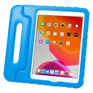 タブレットケース(iPad 10.2インチ用・第7世代・衝撃吸収・セミハード・子供用・ハンドル・ブルー)
