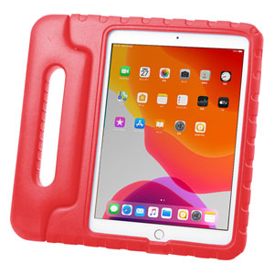 タブレットケース(iPad 10.2インチ用・第7世代・衝撃吸収・セミハード・子供用・ハンドル・レッド)