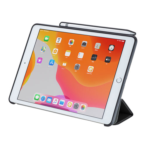 タブレットケース Ipad 10 2インチ用 第7世代 ソフトレザー Pu Apple Pencil収納 スタンドタイプ ブラック Pda Ipad1614bk 通販ならイーサプライ