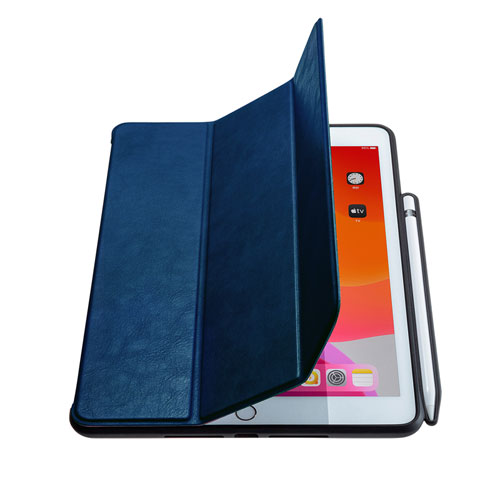 タブレットケース Ipad 10 2インチ用 第7世代 ソフトレザー Pu Apple Pencil収納 スタンドタイプ ブルー Pda Ipad1614bl 通販ならイーサプライ