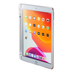 タブレットケース(10.2インチiPad・クリア・ソフトカバー・Apple Pencil収納ポケット付き)
