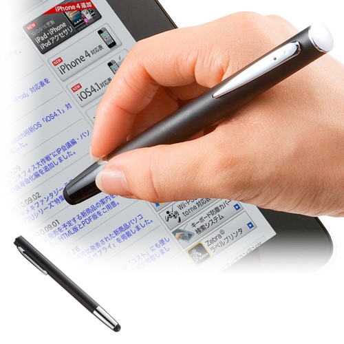 スマートフォン&タブレット用タッチペン(ブラック)