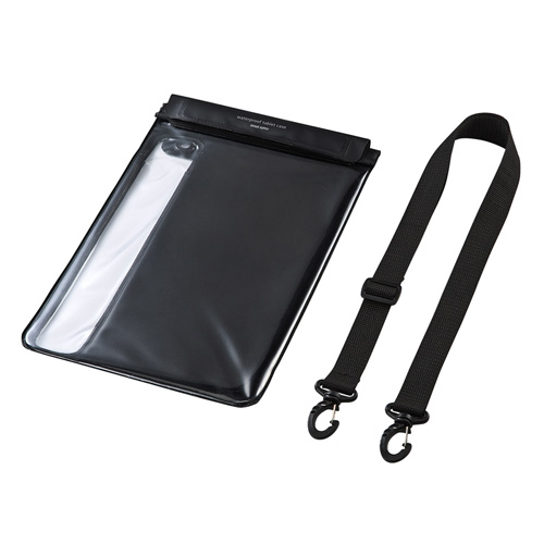 タブレット防水防塵ケース(スタンド・ショルダーベルト付き・10.1型・ブラック)