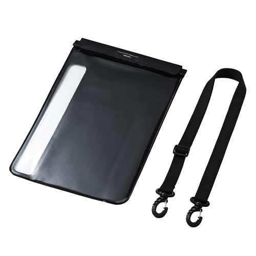 防水防塵タブレットケース(スタンド・ショルダーベルト付き・12.9インチ・ブラック) PDA-TABWPST12 サンワサプライ