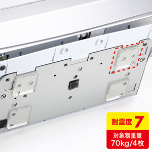 無色透明なスチレン系エラストマー素材の耐震ゴムで、耐震度7の透明両面粘着ゴム(中) QL-75CL サンワサプライ