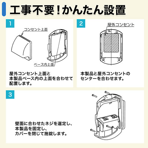 コンセントセキュリティカバー まもれーる アルミ屋外くん Tough 鍵付 アルミ製 シルバー Rdcsl 激安通販のイーサプライ