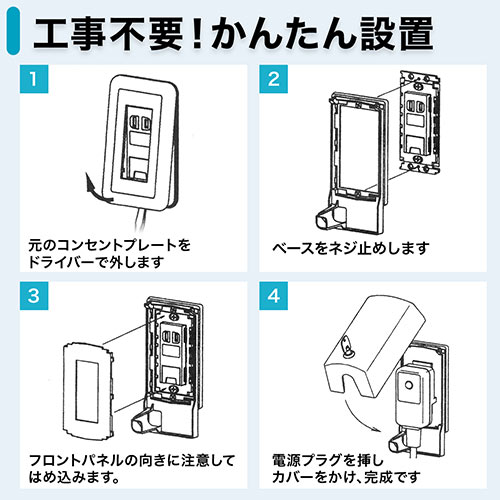 コンセントセキュリティカバー（防滴IPX3・トイレ用・まもれーる・トイレくん・鍵付き）