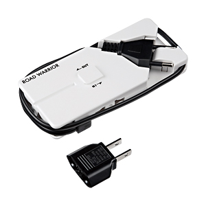 【ロードウォーリア】100V~250V、対応の海外用電源タップ(3ヶ口)ゴーコンタップ(ホワイト) RW47WH