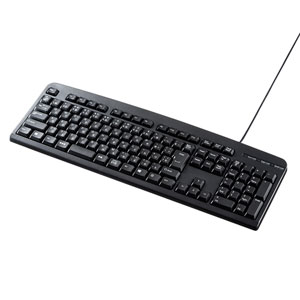 キーボード(109キー・JIS日本語配列・有線・USB・シンプル・メンブレン・ブラック)