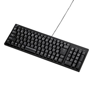 キーボード(コンパクト・テンキー付き・メンブレン・USB接続・有線・PS2接続・ブラック)