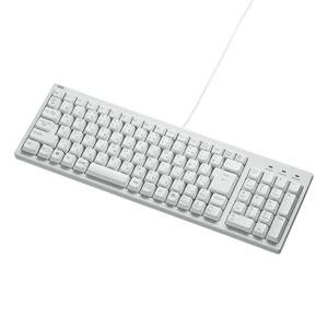 キーボード(コンパクト・テンキー付き・メンブレン・USB接続・有線・PS2接続・ホワイト)