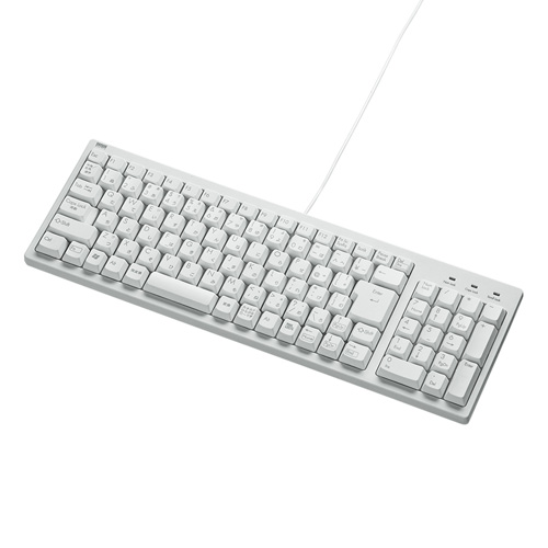 コンパクトキーボード(ホワイト・有線・テンキー付き) SKB-KG2WN サンワサプライ