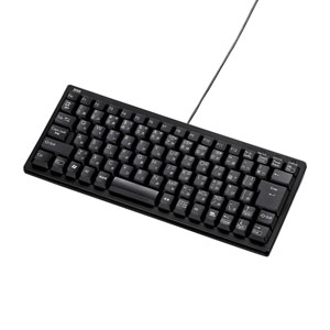 キーボード(コンパクト・テンキーなし・メンブレン・USB接続・有線・PS2接続・ブラック)