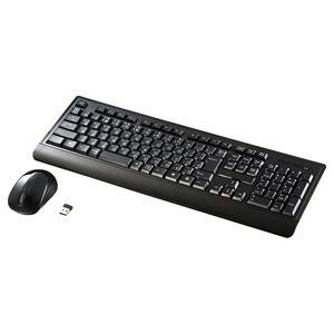 ワイヤレスキーボード(ブラック・ブルーLEDマウス付き) SKB-WL24SETBK サンワサプライ