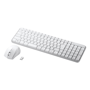 ワイヤレスキーボード(ホワイト・マウス付き) SKB-WL25SETW サンワサプライ