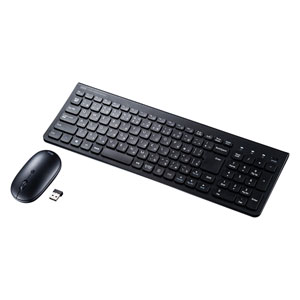 キーボード(マウス付き・無線・ワイヤレス・テンキー付き・静音・USB接続・パンタグラフ・ブラック)