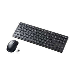 ワイヤレス静音キーボードマウスセット（テンキーなし・静音・2.4GHzワイヤレス・USB A・乾電池）