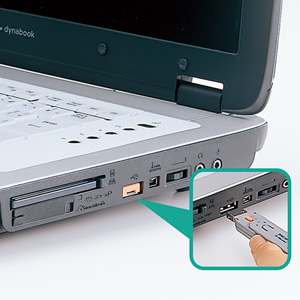 USBポートをふさいでデータを守る、USBコネクタ取付けセキュリティ(オレンジ) SL-46-D サンワサプライ