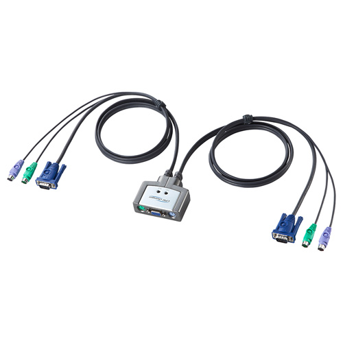 パソコン切替器(PS/2対応・自動・2:1・ケーブル一体型・コンパクト) SW-KVM2CPN サンワサプライ