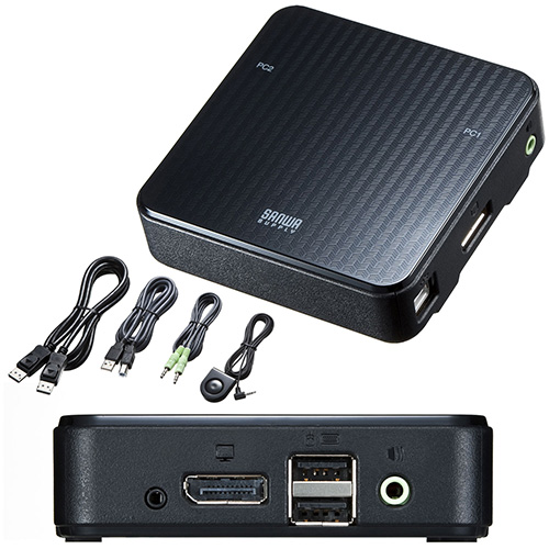 SW-KVM2WHU【HDMI対応手元スイッチ付きパソコン自動切替器(2:1