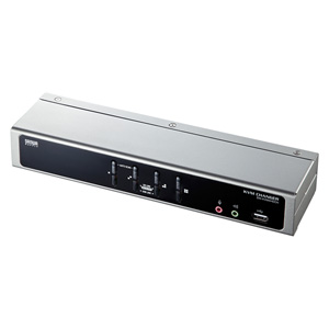 パソコン自動切替器(デュアルリンクDVIにも対応・4:1・PS/2・USB接続・USB2.0ハブ・エミュレーション機能) SW-KVM4HDCN サンワサプライ