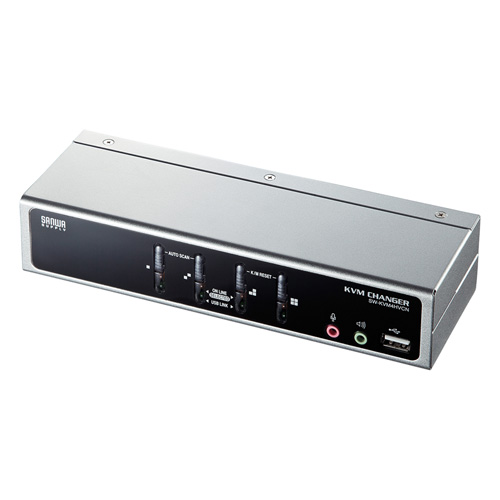 パソコン切替器(VGA・USB・PS/2対応・4:1・USB2.0ハブ・2ポートまで・自動・エミュレーション機能) SW-KVM4HVCN サンワサプライ