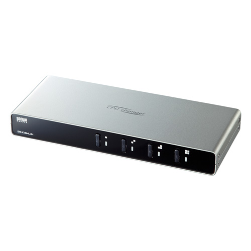 パソコン自動切替器(VGA・USB対応・4:1・コンパクト・切り替えロック付き) SW-KVM4LUN サンワサプライ