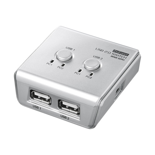 USB手動切替器(2回路・USB2.0ハブ付き) SW-US22HN サンワサプライ