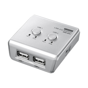 USB手動切替器(2回路・USB2.0ハブ付き) SW-US22HN サンワサプライ