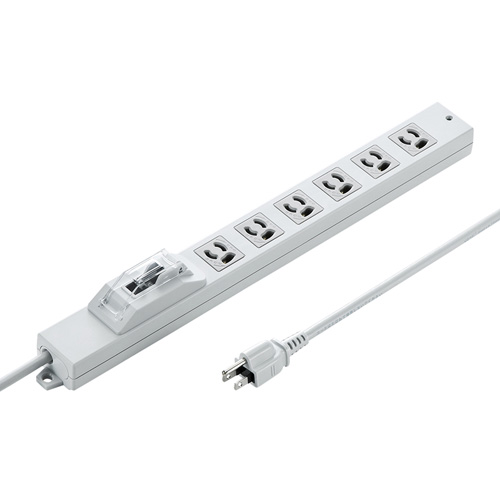 安全ブレーカータップ(オフィス・工場用・3P・6個口・1m) TAP-BR36A-1 サンワサプライ