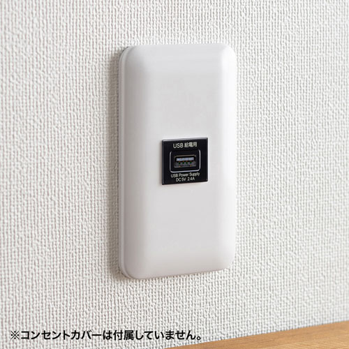 埋込usb給電用コンセント 1ポート用 5v 2 4a高出力急速充電が可能な1ポート壁埋め込み型usbコンセント ブラック Tap Kjusb1bk 激安通販のイーサプライ