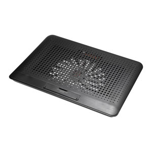 ノートPC用クーラーパッド（アルミボディー・大型ファン・6段階高さ調節・15.6インチワイド対応・USB給電・風量調節）