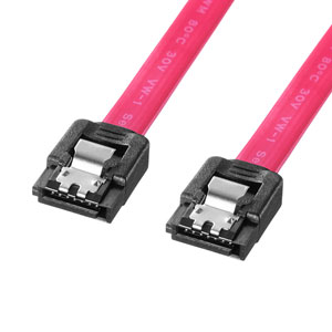 転送速度6GbpsのシリアルATA3対応ケーブル(両コネクタラッチ付き・0.7m) サンワサプライ