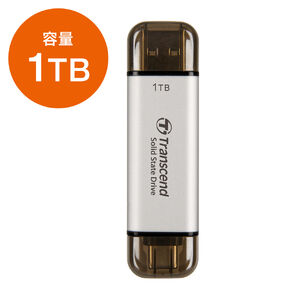 外付けSSD(1TB・容量・PC・スマホ・ゲーム・トランセンド・シルバー・おすすめ）TS1TESD310S
