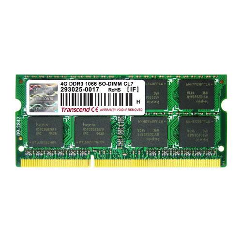 Transcend 4GB ノートPC用増設メモリ PC3-8500(DDR3-1066) TS512MSK64V1N
