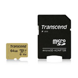 コストパフォーマンスに優れたハイグレードモデルのmicroSDXCカード。Class10、 UHS-I 、V30に対応。Transcend（トランセンドジャパン）製。Transcend社メーカー5年保証。TS64GUSD500S。64GB。