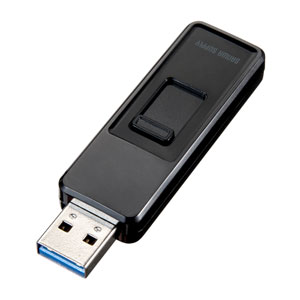 USBメモリ(32GB・USB3.2 Gen1・スライドコネクタ・キャップレス・ブラック)