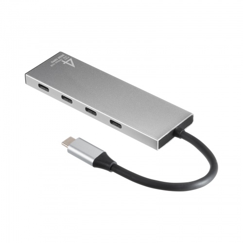 USB TypeC 4ポートハブ（USB Type-C×4・PD100W対応・10Gbps対応・高速伝送・アルミ放熱・ケーブル一体型・薄型 ...